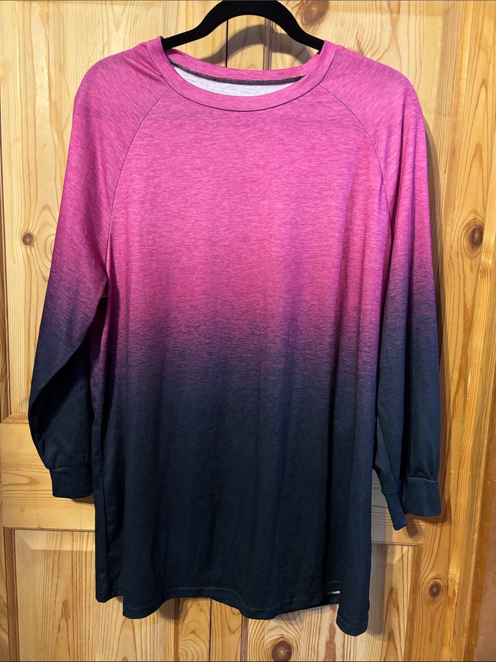 Pink to Black Ombre Long Sleeve Tunic